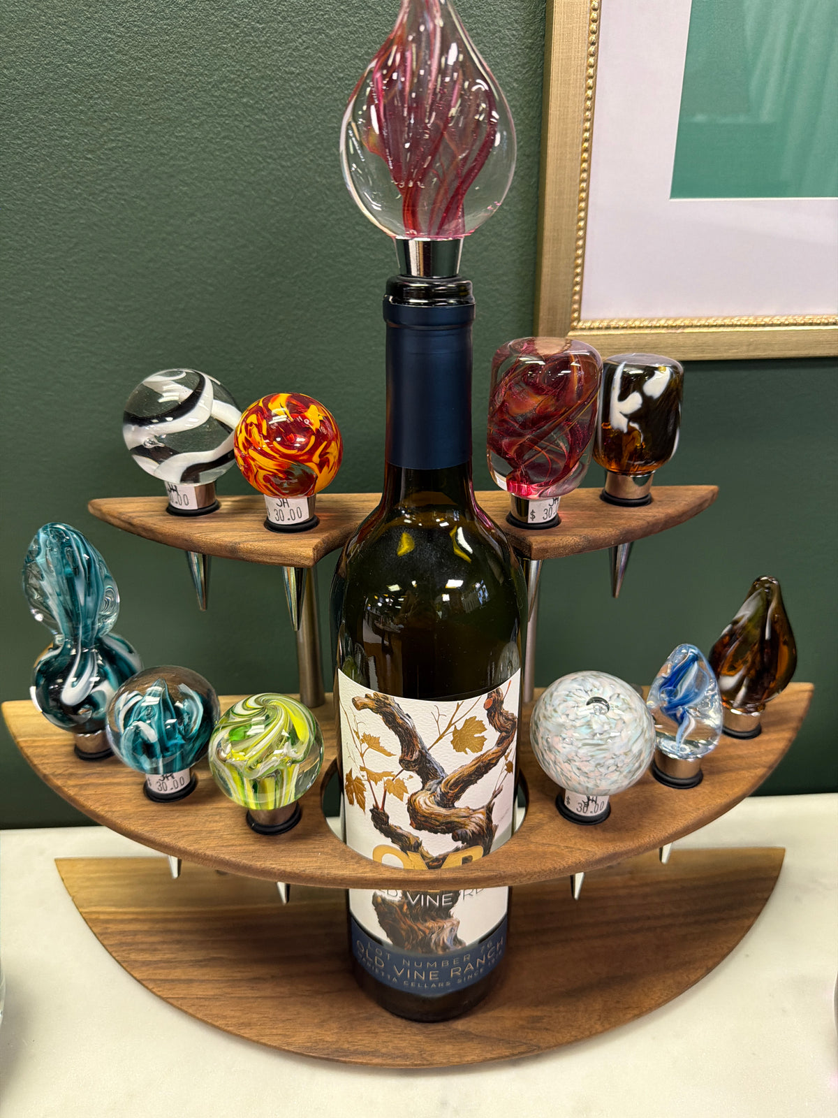 Glass wine topper