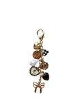 BOW CHECKER HEART FLOWER BAG CHARM | 80K049