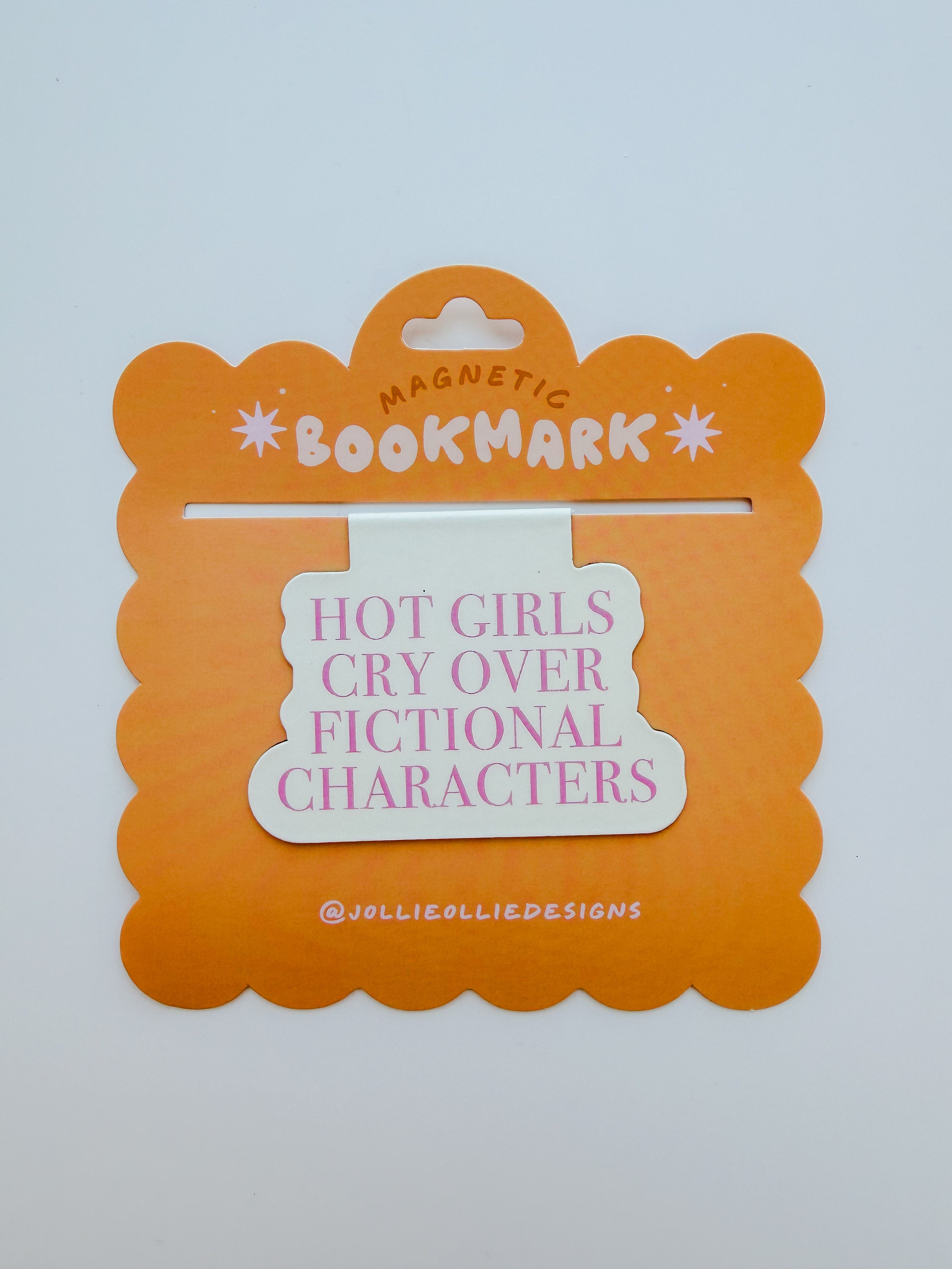 Hot Girls Cry (White/Pink) Magnetic Bookmark