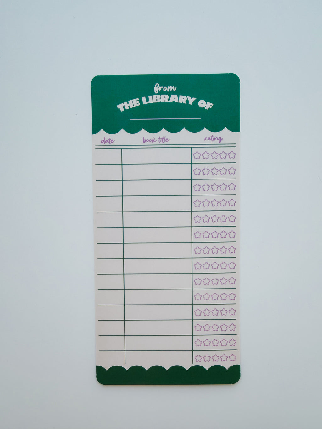 Book Rating Paper Bookmark