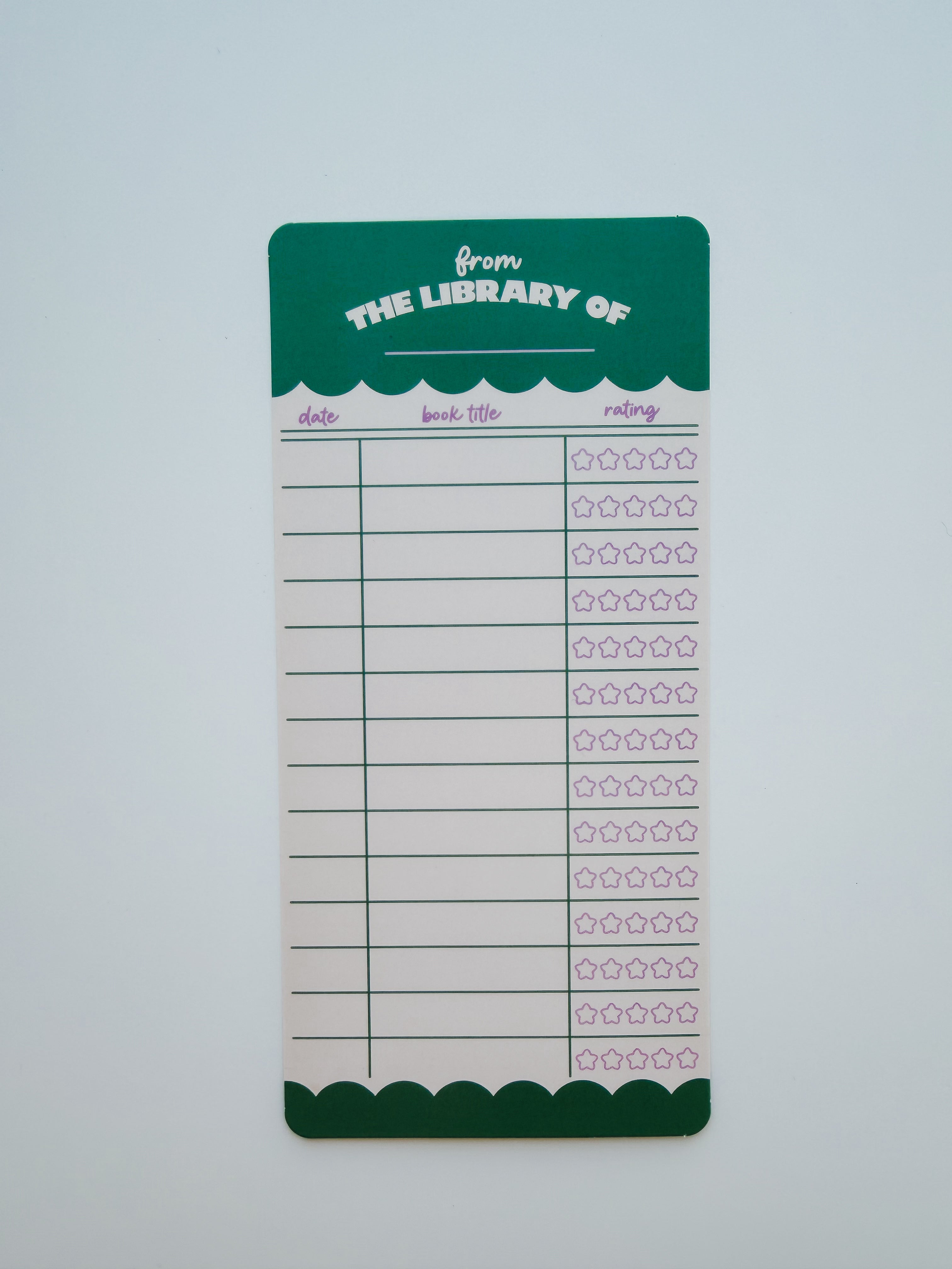 Book Rating Paper Bookmark