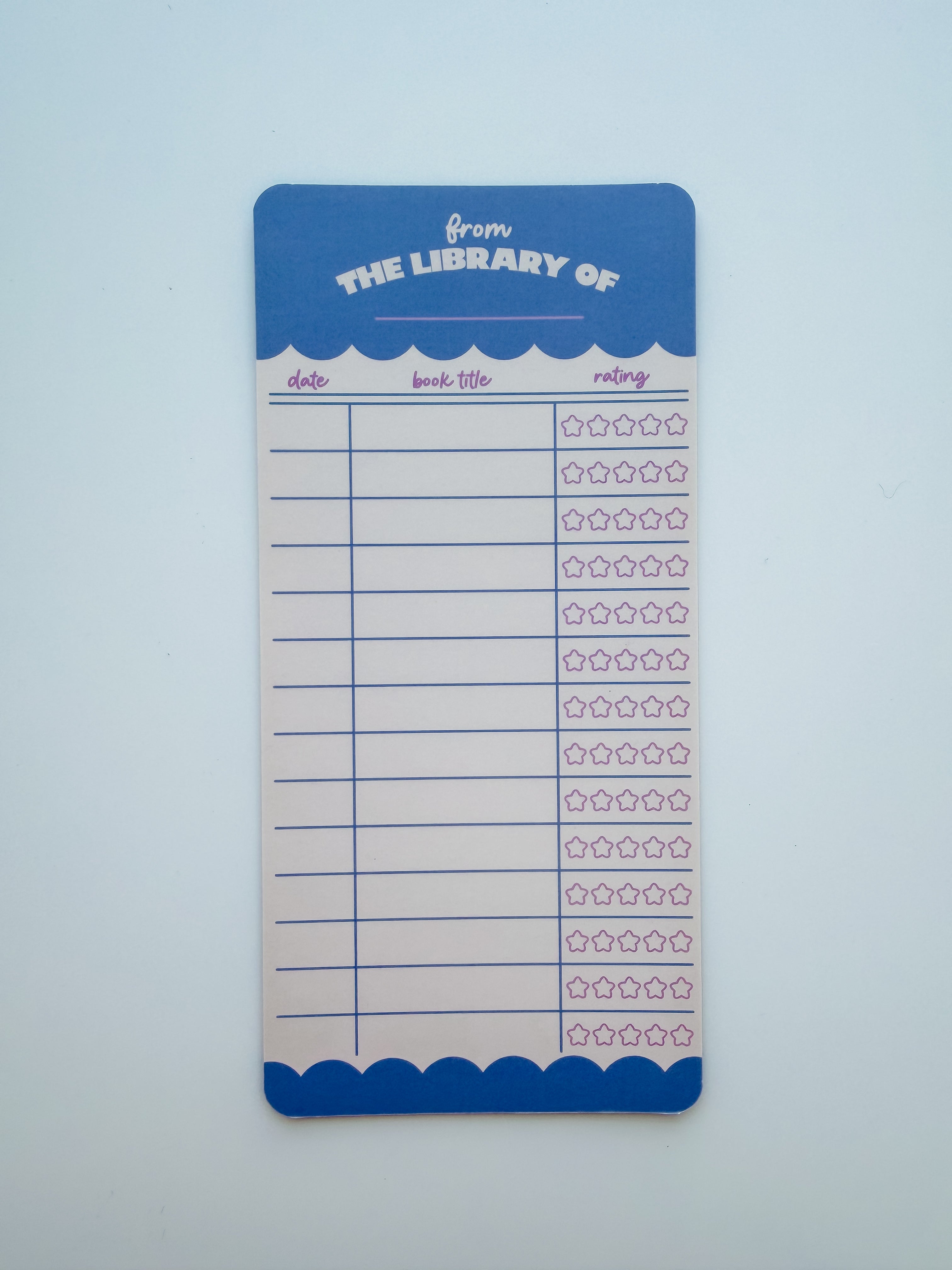 Book Rating Paper Bookmark