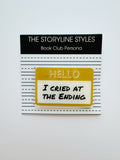 Book Club Name Tag Acrylic Name Tag, Gift for Book Lovers an