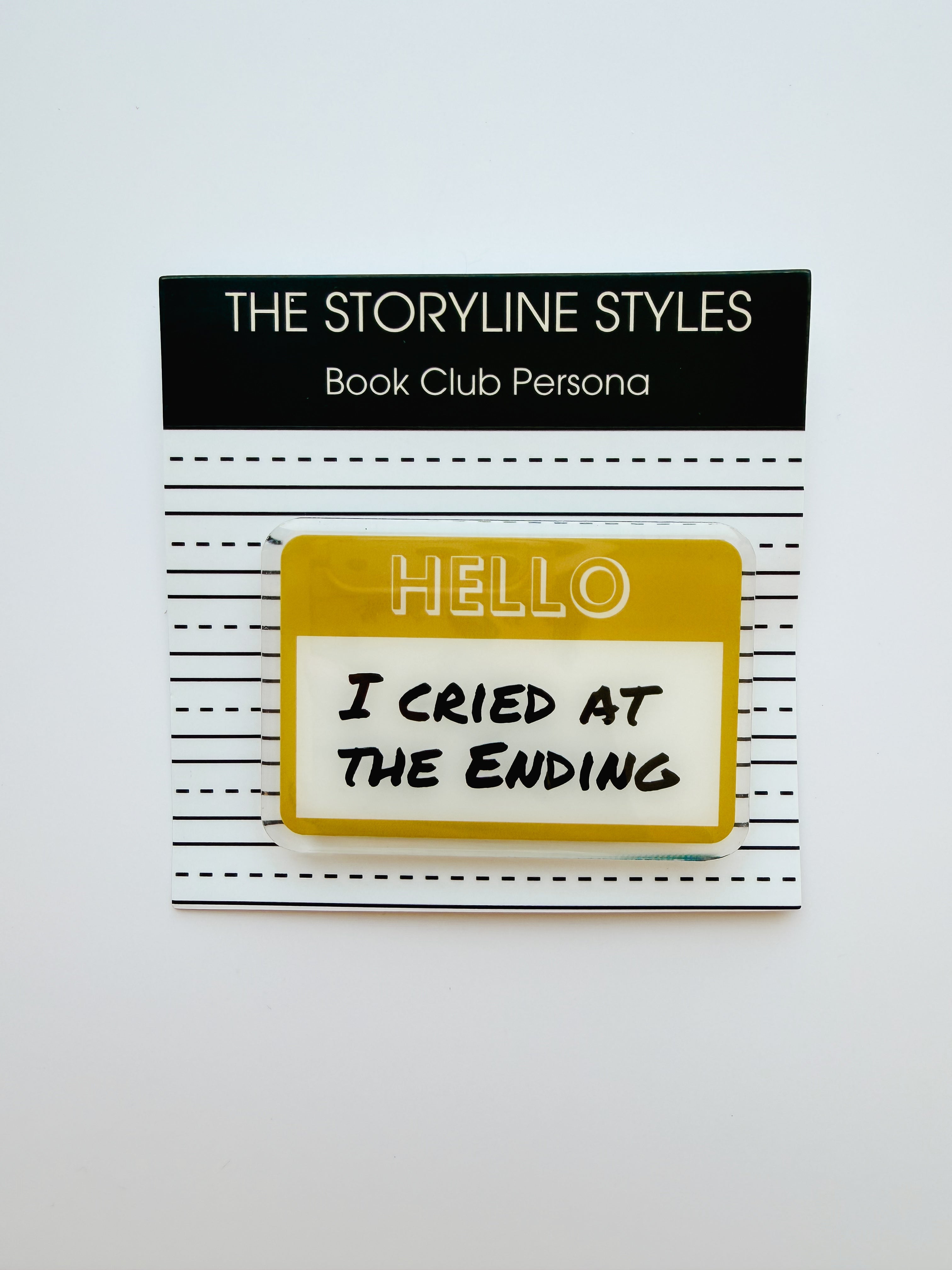 Book Club Name Tag Acrylic Name Tag, Gift for Book Lovers an