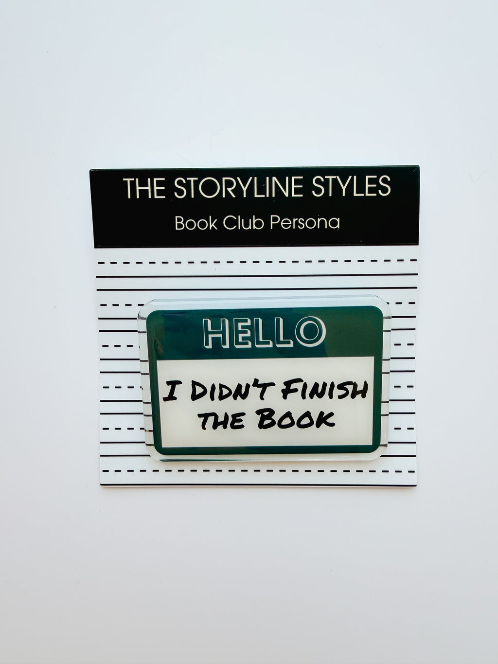 Book Club Name Tag Acrylic Name Tag, Gift for Book Lovers an