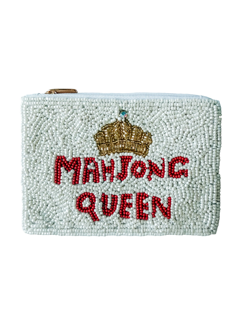 Mahjong Queen Seed Beaded Coin Purse