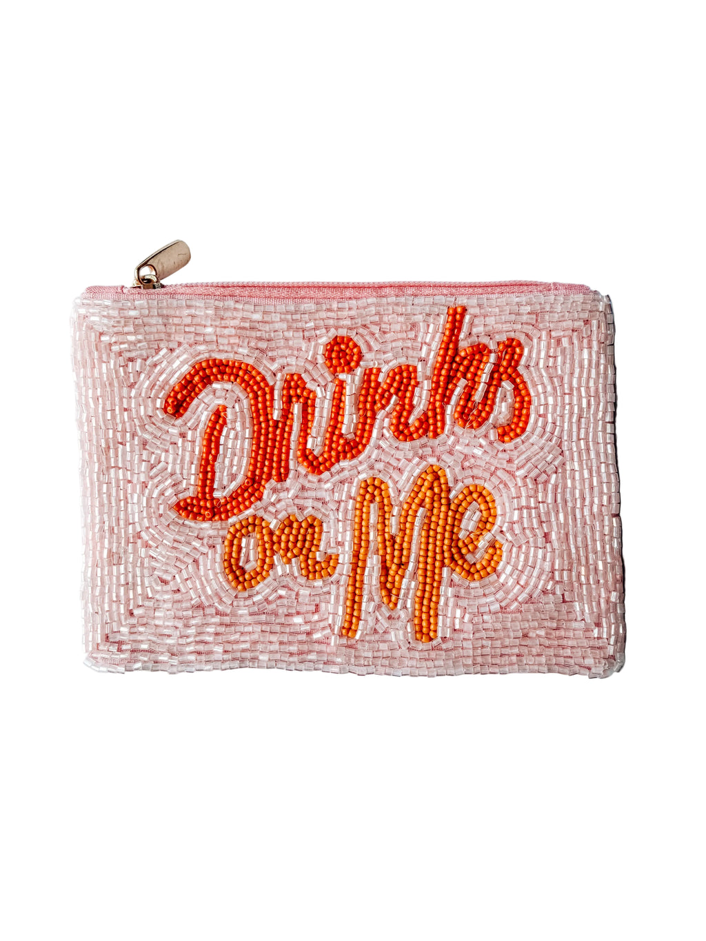 Drinks On Me Print Beaded Coin Purse