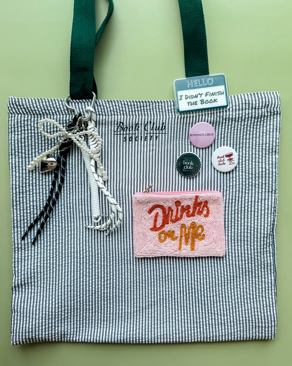Drinks On Me Print Beaded Coin Purse
