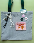 Book Club Society Striped Tote Bag