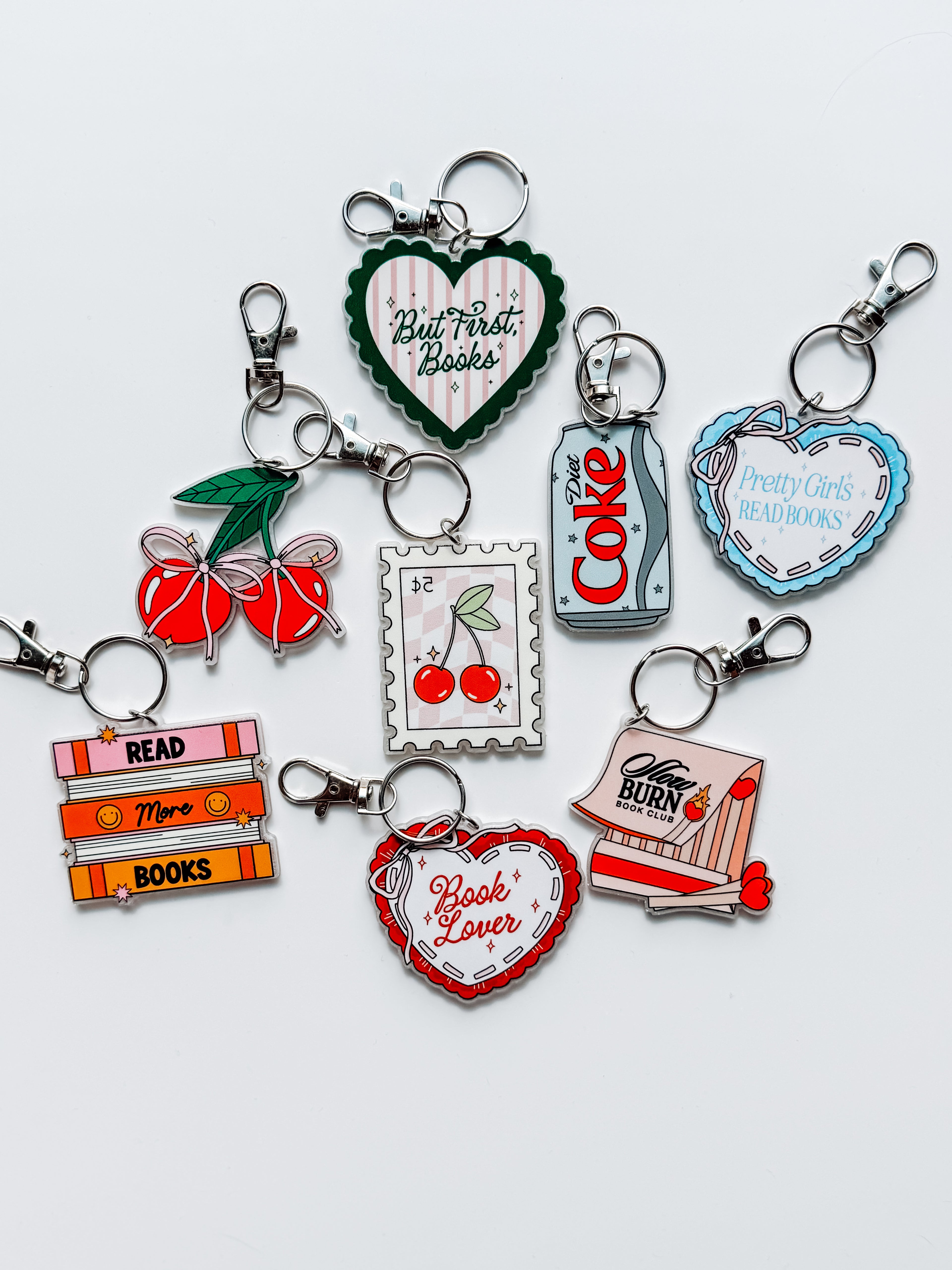 Pretty girls Read Books Keychain/Bag Charm 