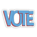 Vote Blue Lettering Sticker