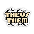 They Them Pronoun Y2K LGBTQ Pride Sticker