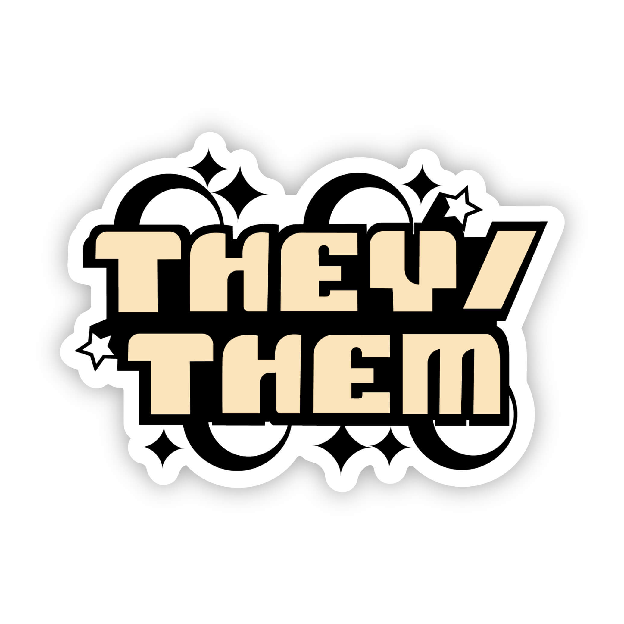 They Them Pronoun Y2K LGBTQ Pride Sticker