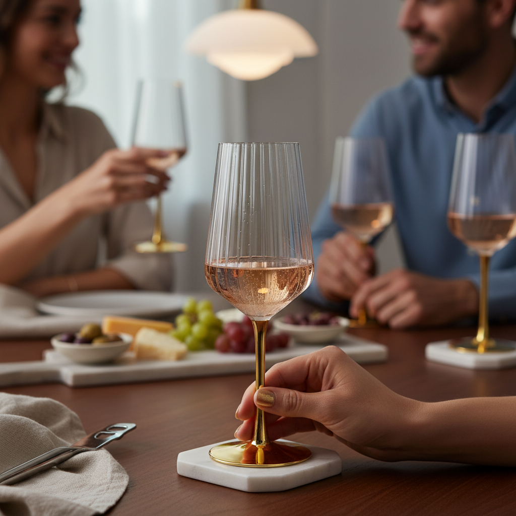 Vikko - Elegant, Gold, Wine Glass, 16 oz