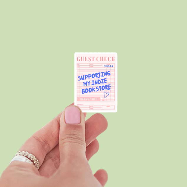 Guest Check Supporting My Indie Bookstore Vinyl Sticker