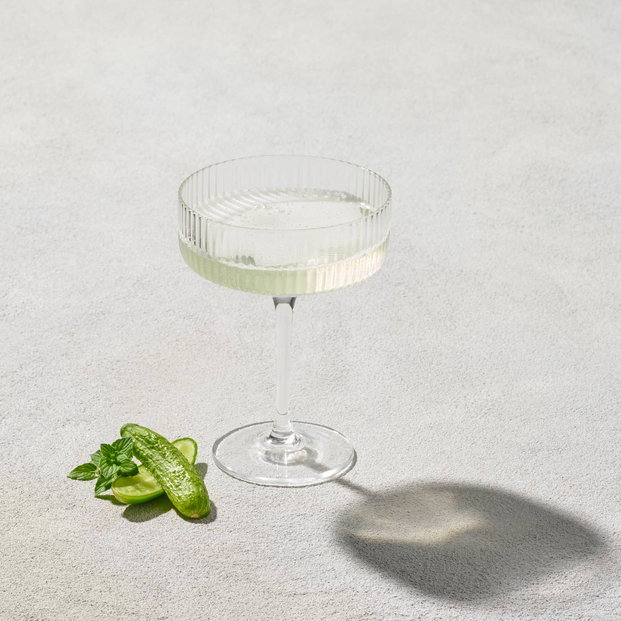 Vikko - Malibu Ribbed Coupe Champagne Glass, 10 oz