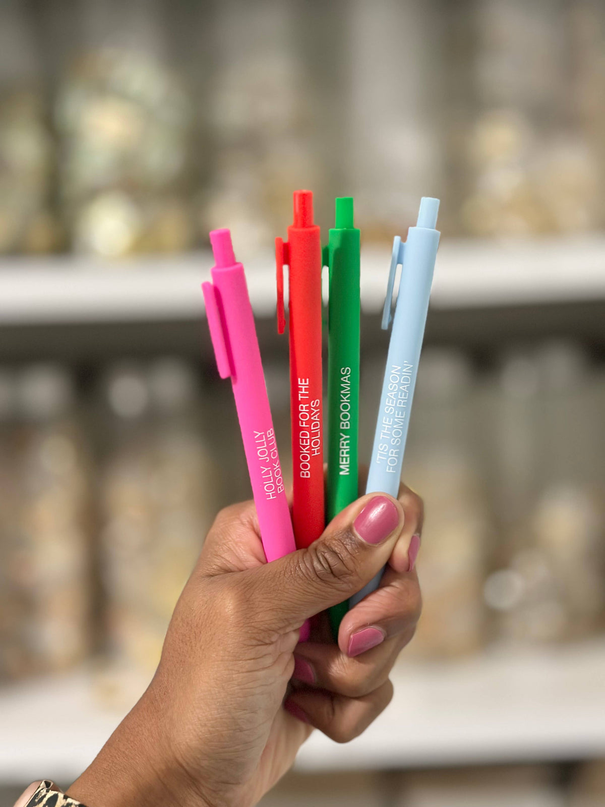 Bookish Holiday Pen Set – 4-Pack Christmas Click Pens