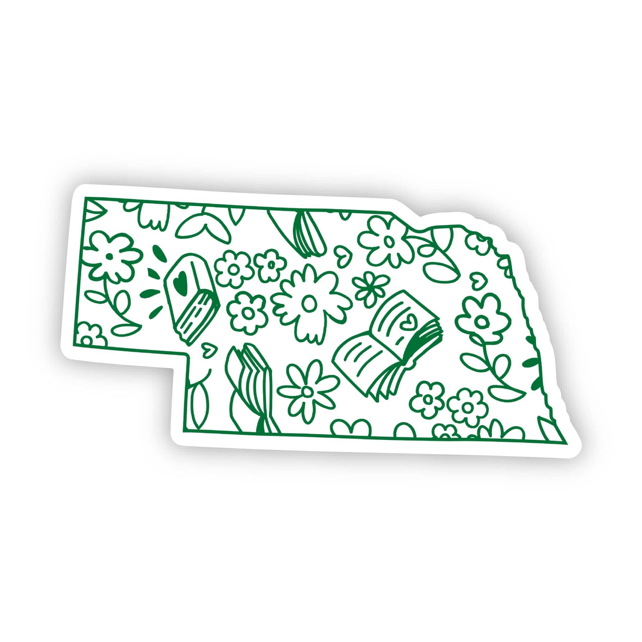 Nebraska Bookish Pattern Sticker