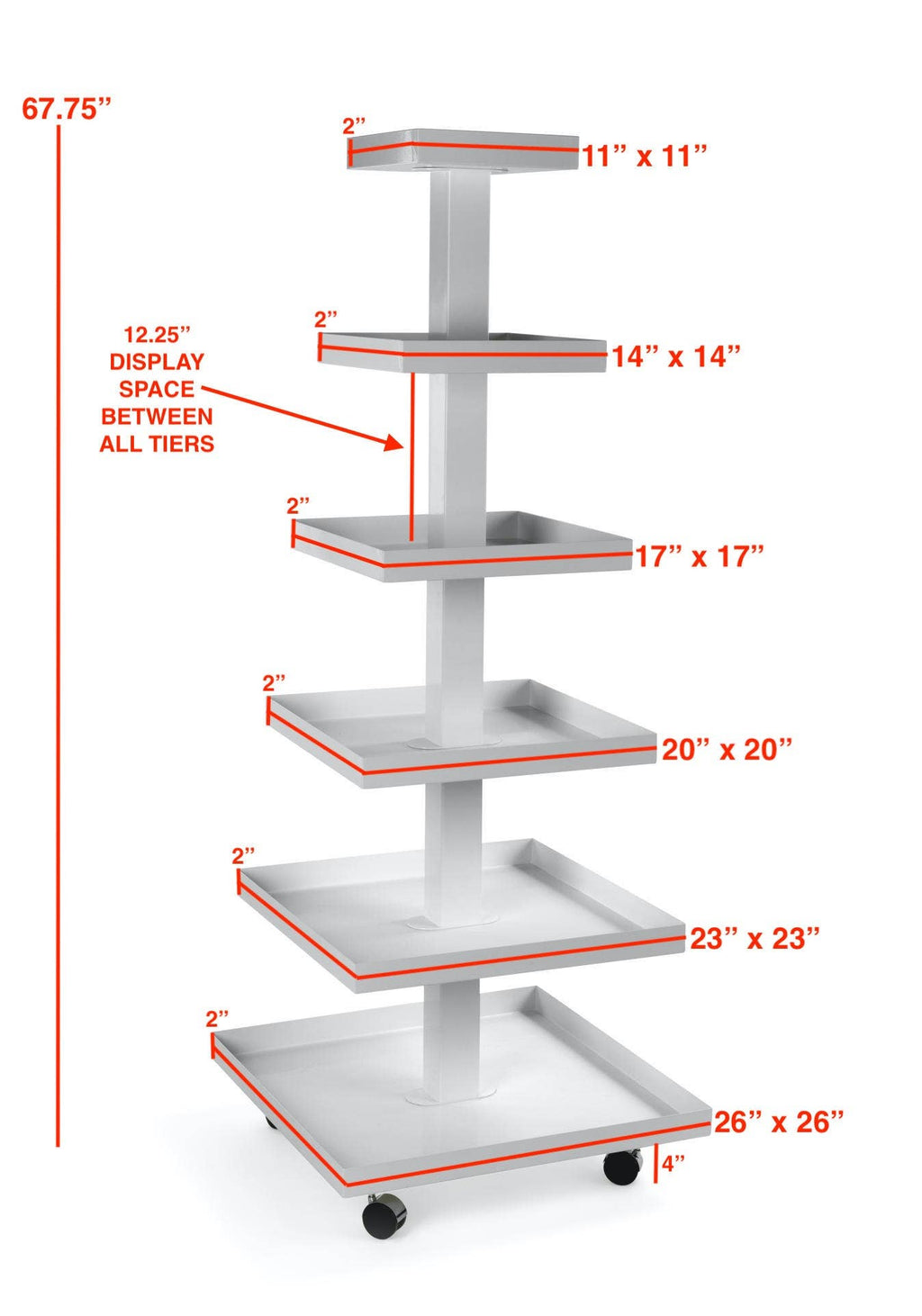 Square Multi-Tiered Displays