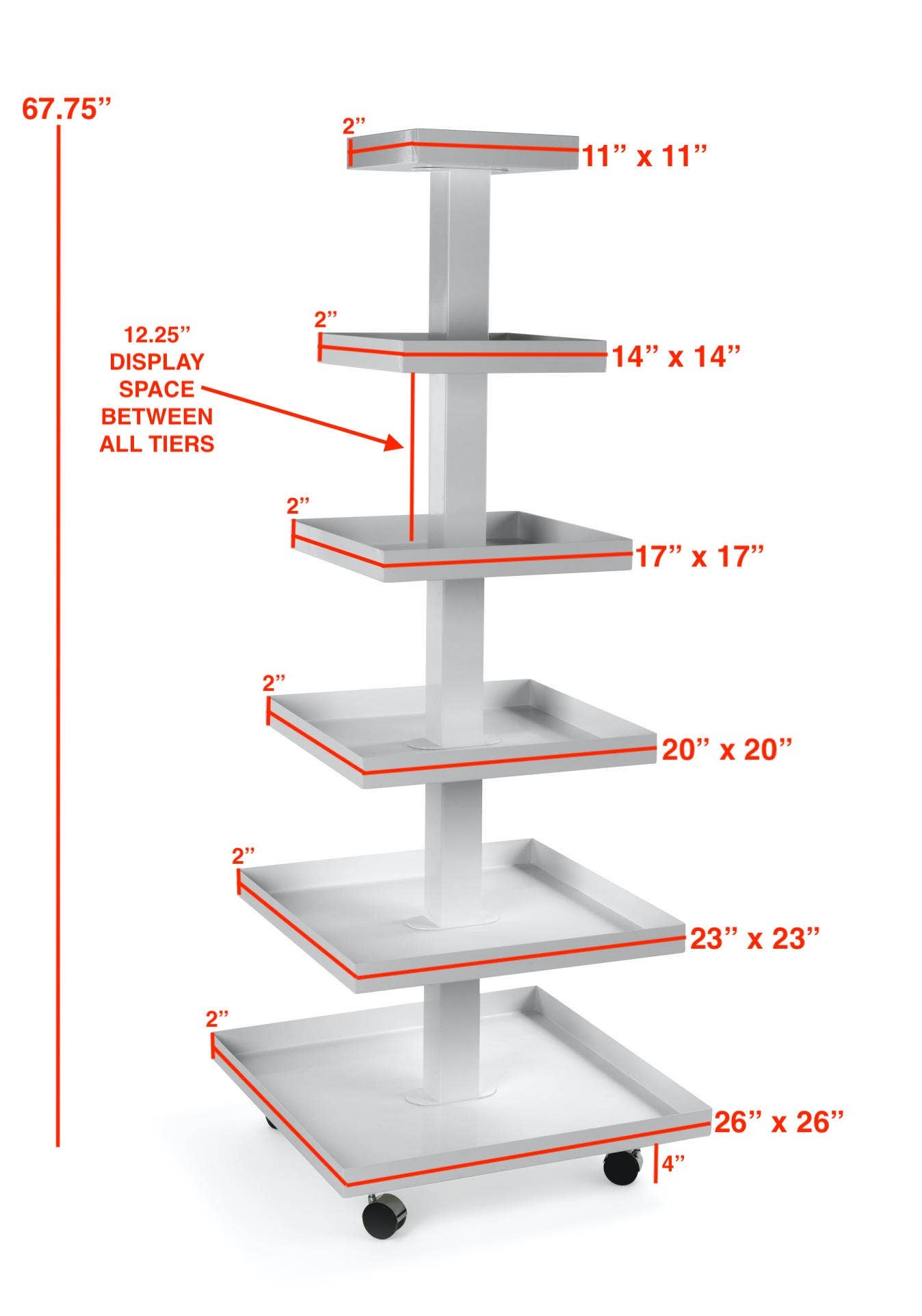 Square Multi-Tiered Displays