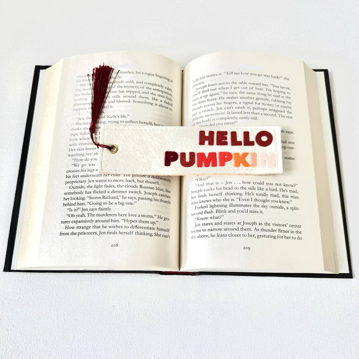 Fall Hello Pumpkin Felt Bookmark