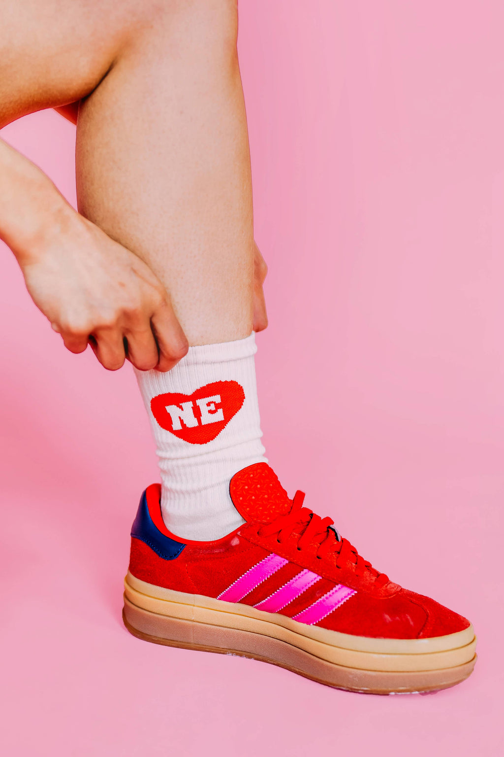 Nebraska Heart Crew Socks