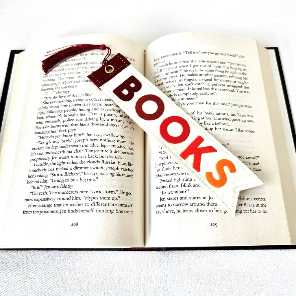 Fall BOOKS Felt Bookmark