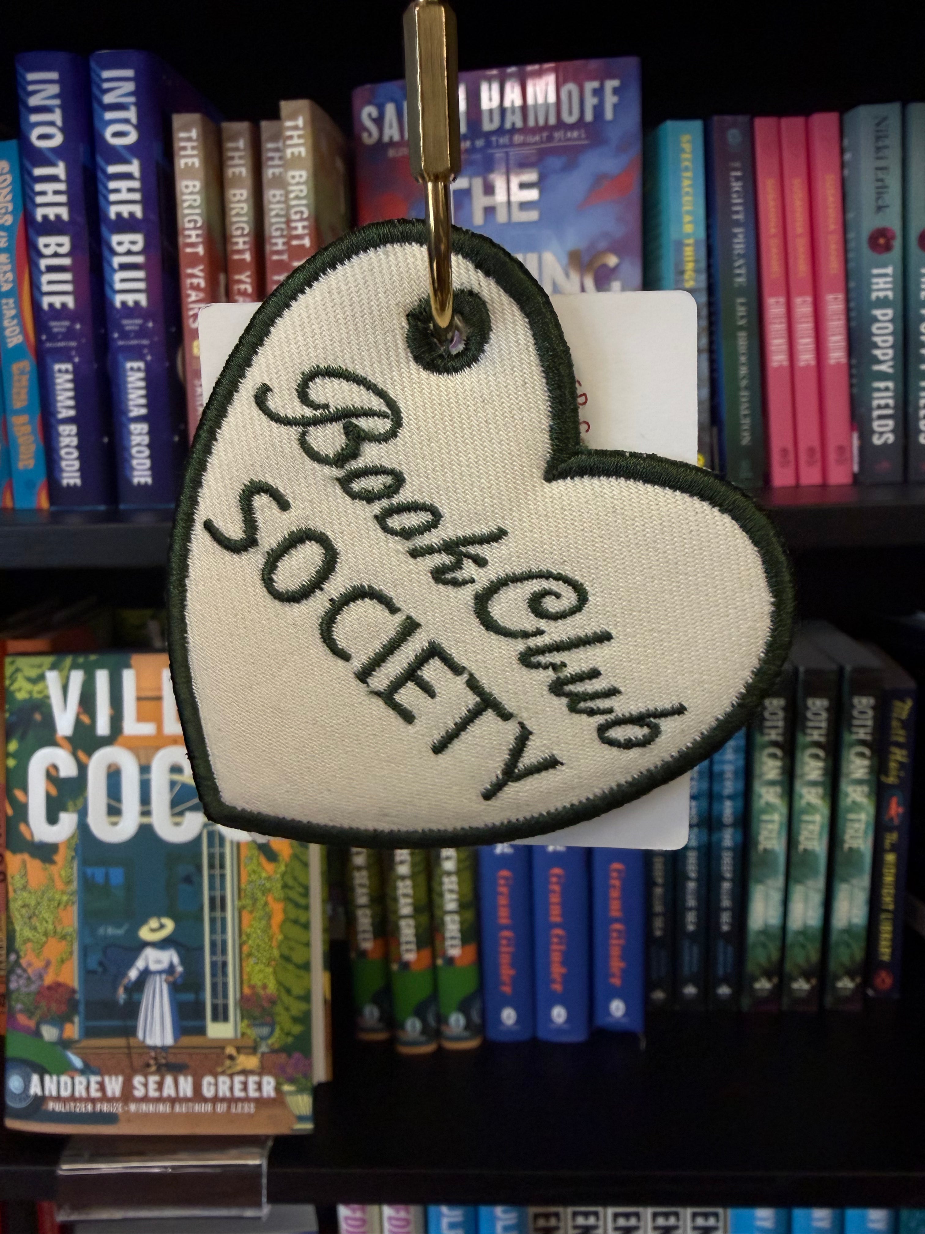 Book Club Society Embroidered Heart Keyring