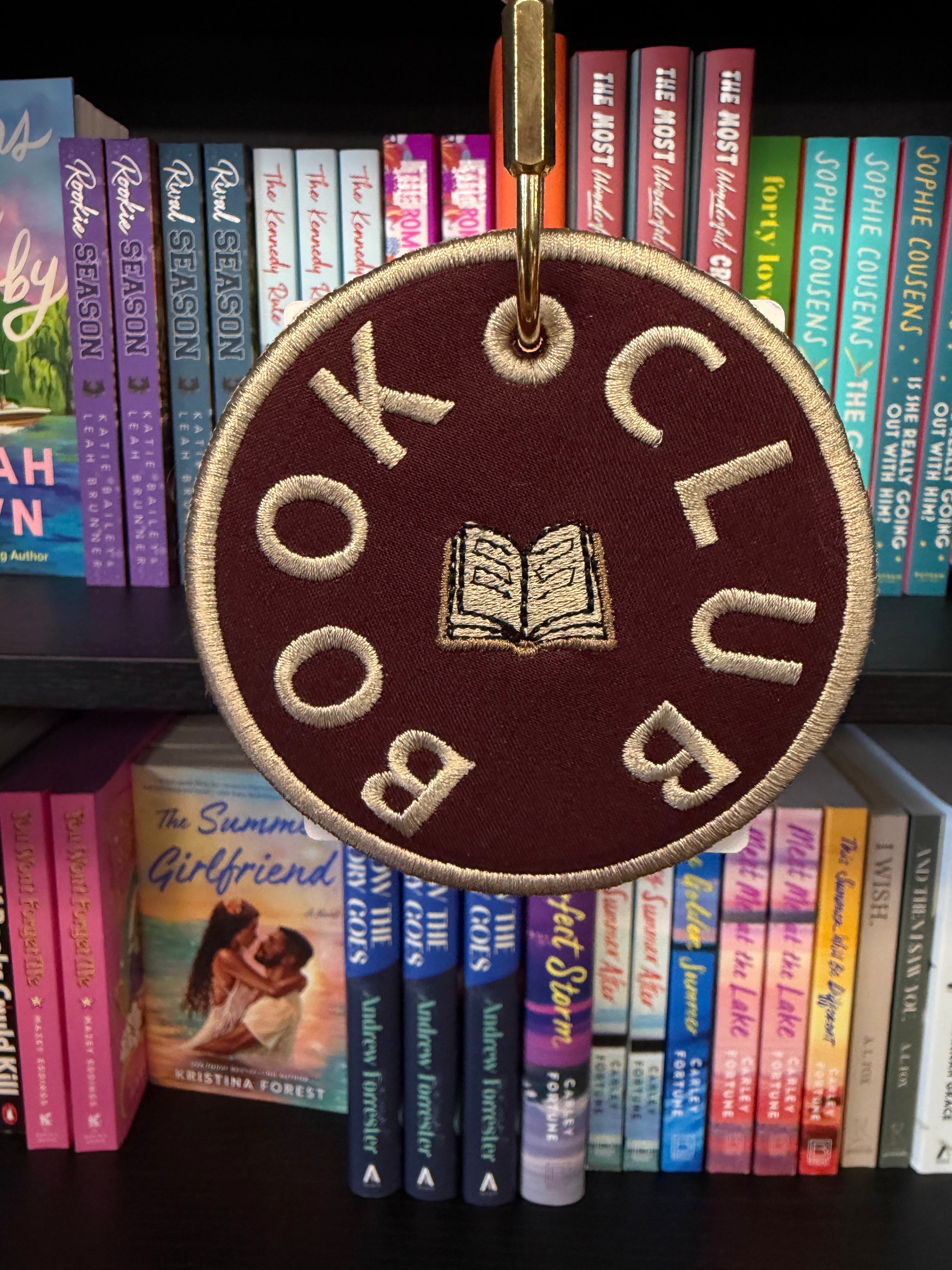 Book Club Embroidered Keyring