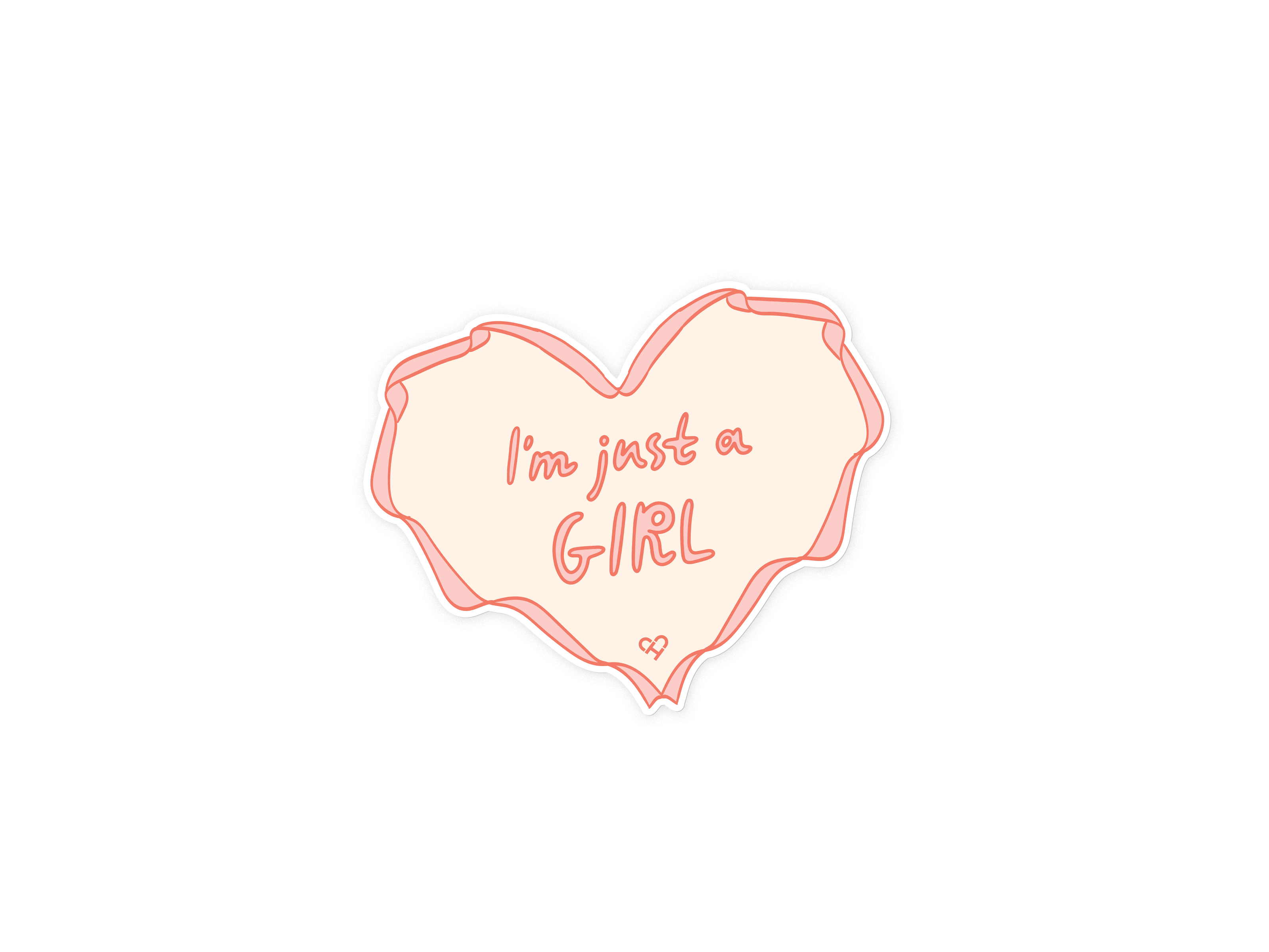 I'm Just A Girl Cute Heart Sticker