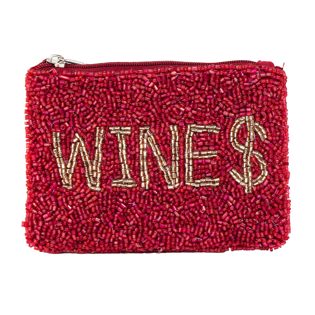 Wines Seed Beaded Coin Purse