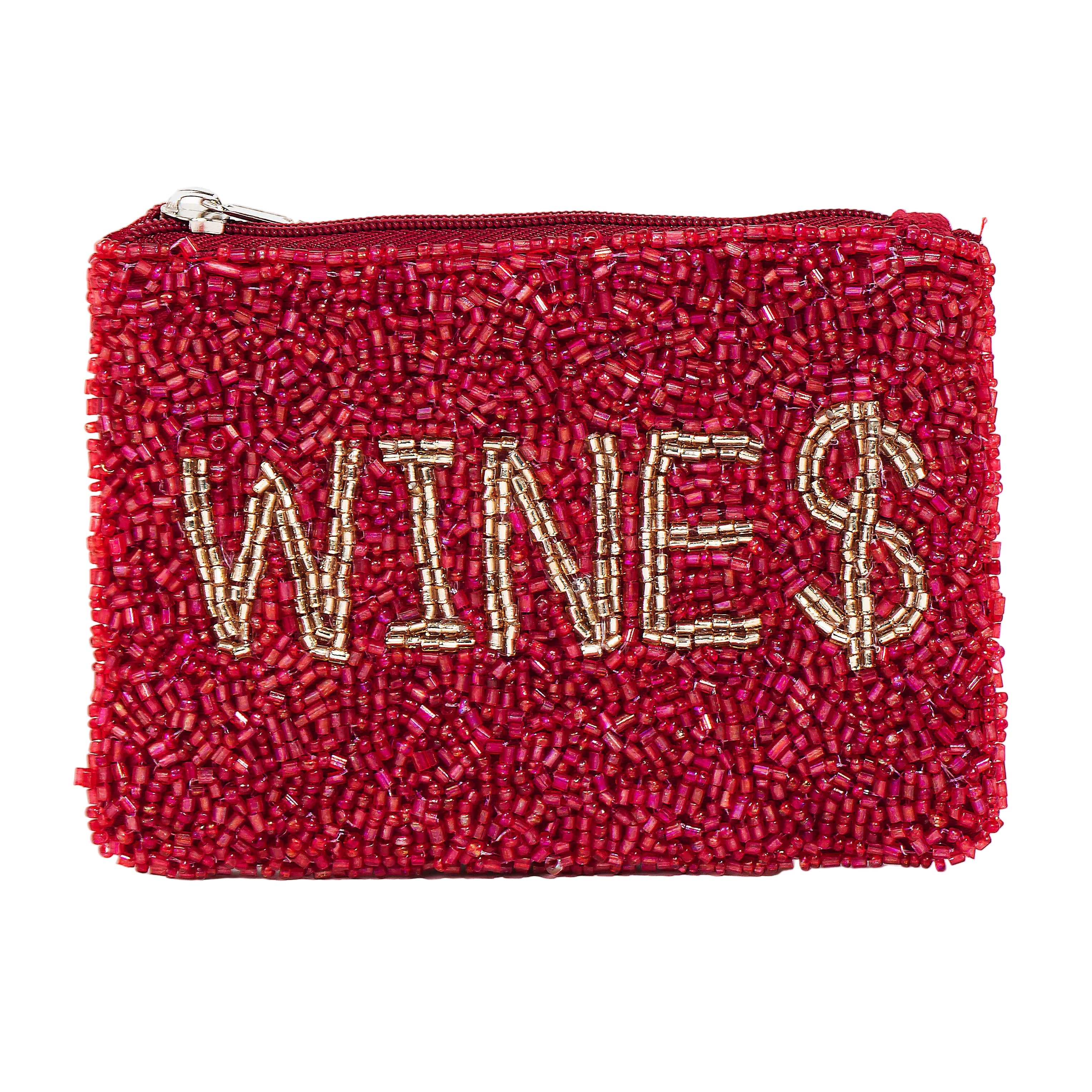 Wines Seed Beaded Coin Purse