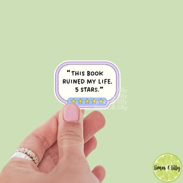 This Book Ruined My Life - Five Stars Vinyl Sticker