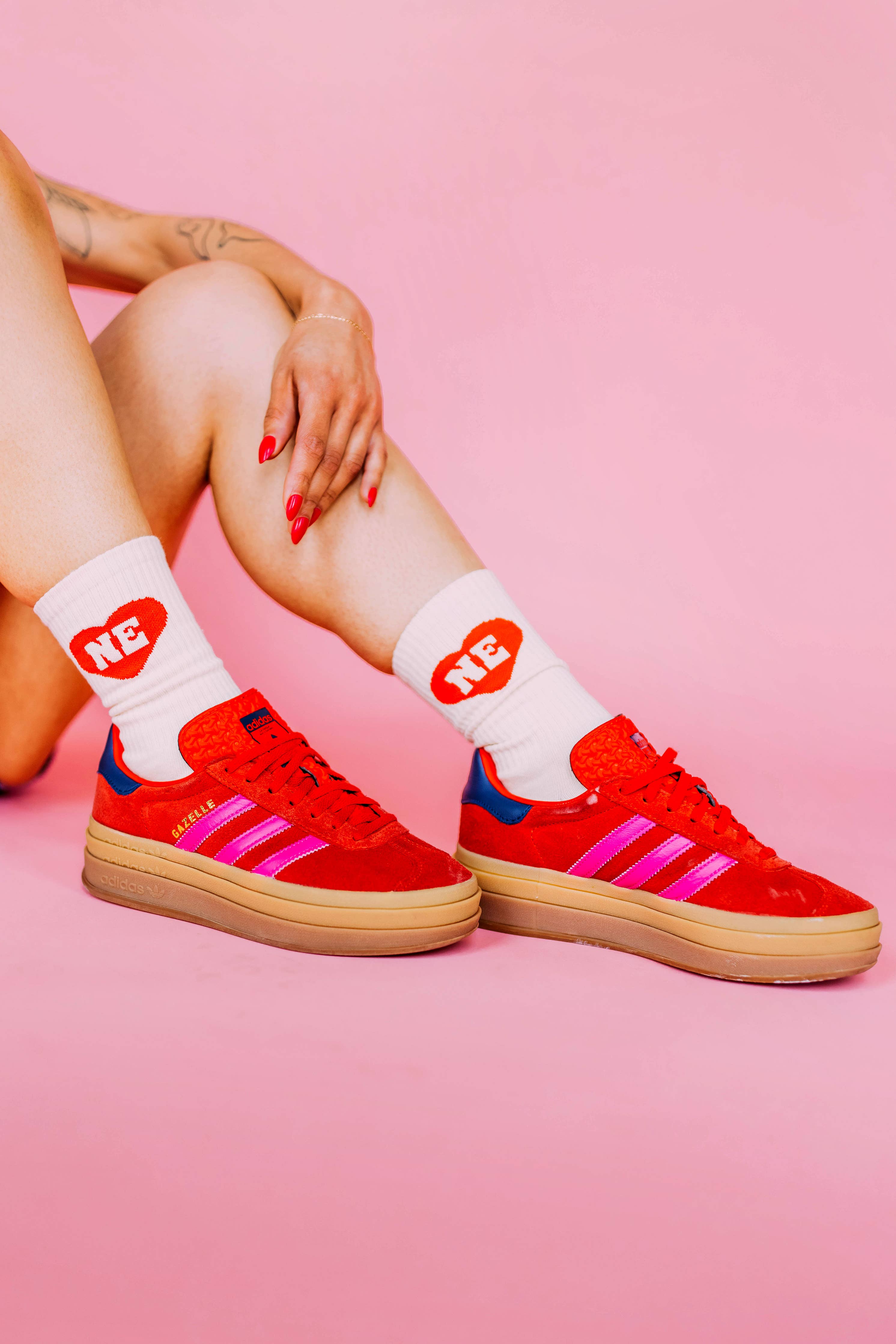 Nebraska Heart Crew Socks
