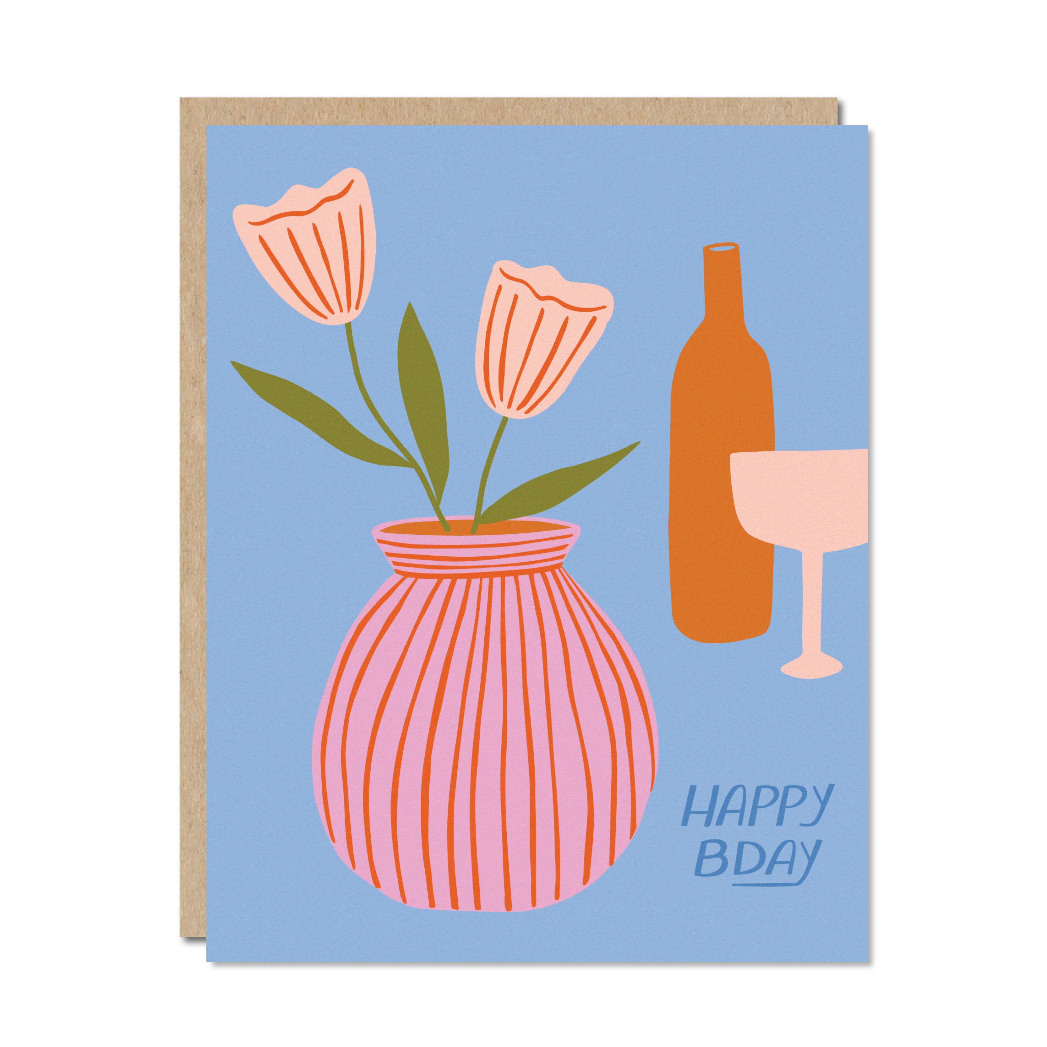 Birthday Wine - Birthday Card